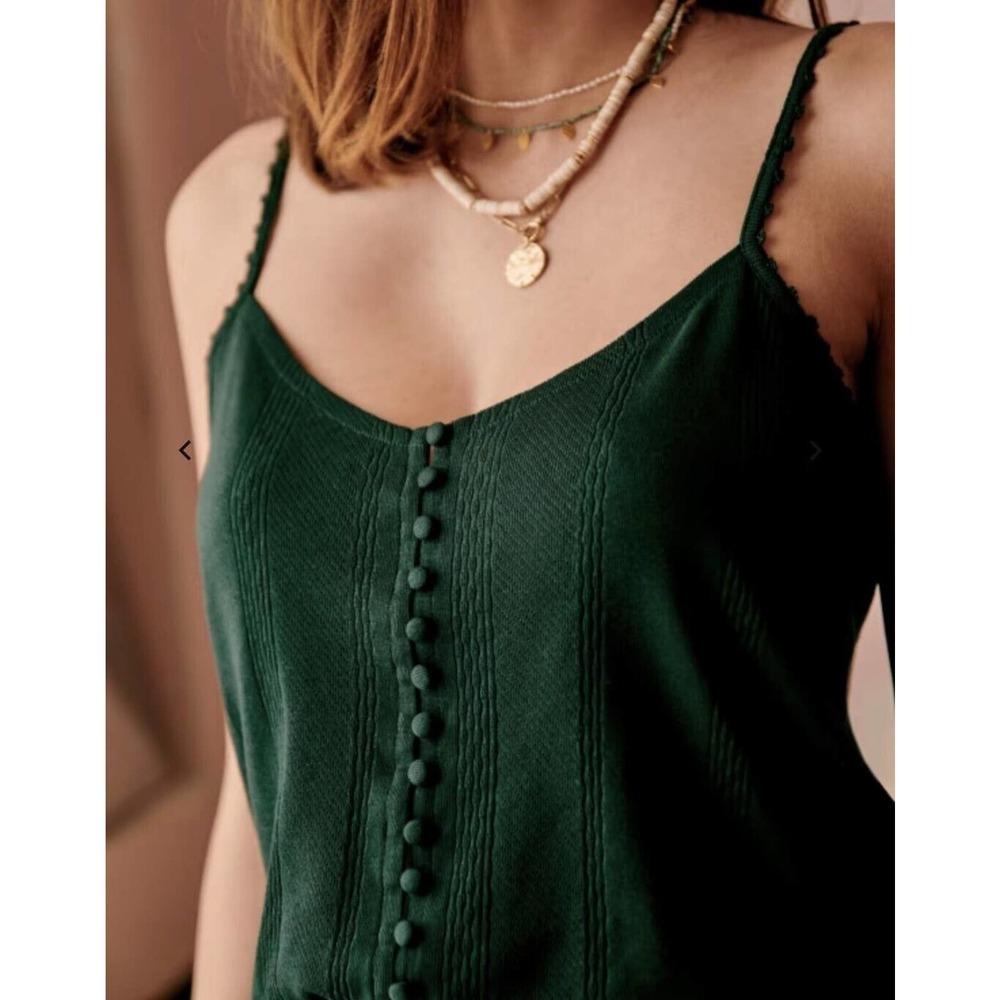 Sezane Tank Top size Small Green EUC